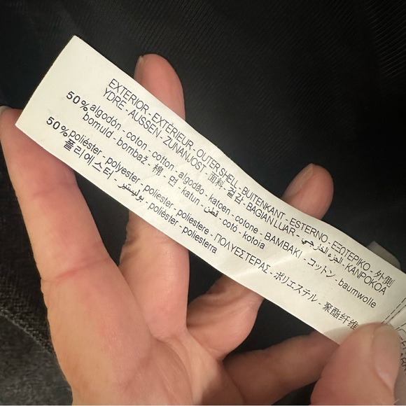 Zara Gray White Herringbone Single Snap Faux Pocket Mid Length PeaCoat Womens S - Picture 9 of 12